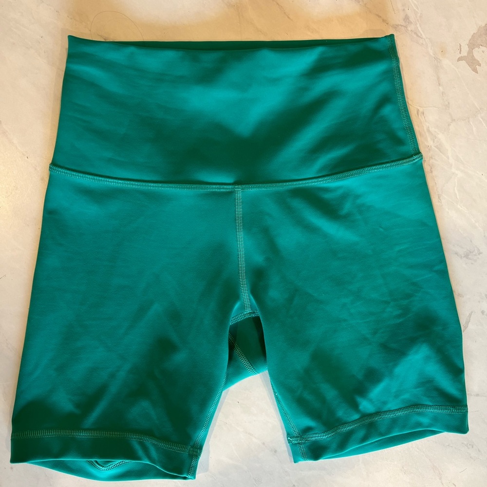 Lululemon Wunder Train high rise biker shorts with 6 inch inseam